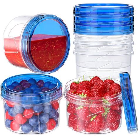 Boîtes de conservation alimentaire empilables - rangement cuisine - étanches - lot de 6, 473 ml par boîte - transparentes (1/5)