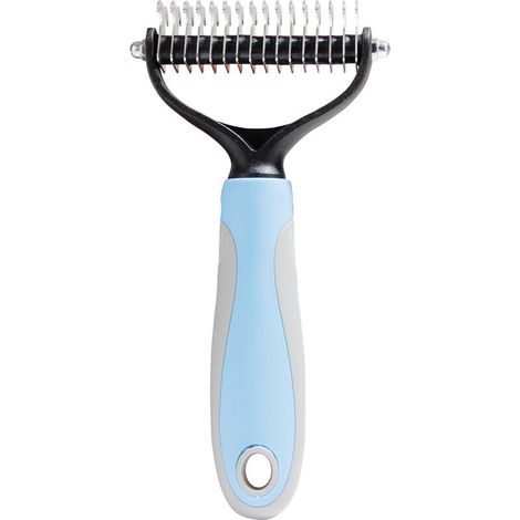Brosse à poils longs pour chien et chat pour le toilettage et l'entretien de tous vos animaux. Avec lames double déroulement, bleu, 179cm (1/5)