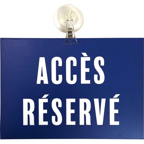 Panneau PVC "ACCÈS RÉSERVÉ" format A5 avec fixation ventouse (1/5)
