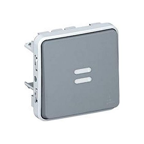 Legrand 069512 Interruptor de ida y vuelta luminoso combinable Plexo IP55 - Indicador de cableado de fase distribuida - Gris (1/2)