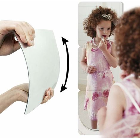 EASYCOMFORT Miroir Acrylique Adhésif,Lot De 3 Miroirs Carrés Auto-adhésifs en sans Cadre,Miroir Souple Acrylique,Miroir Pleine Longueur,Miroir Mural,antidéflagrant Et Flexible,40x40cm (1/5)