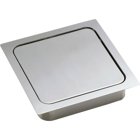 Trappe de visite carrée inox brossé 147x147mm – Amortisseur intégré – Fixation à encastrer – Largeur 170mm – Sugatsune (1/4)