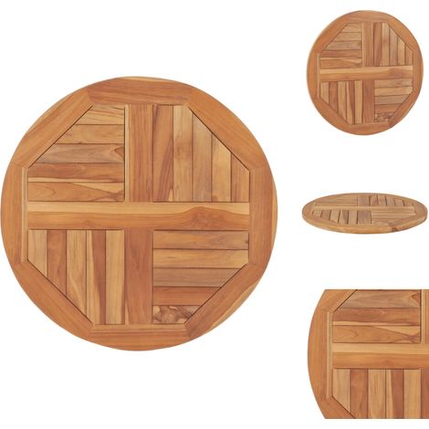 Tischplatten - Living Tischplatte Massivholz Teak Rund 2,5 cm 60 cm (1/5)