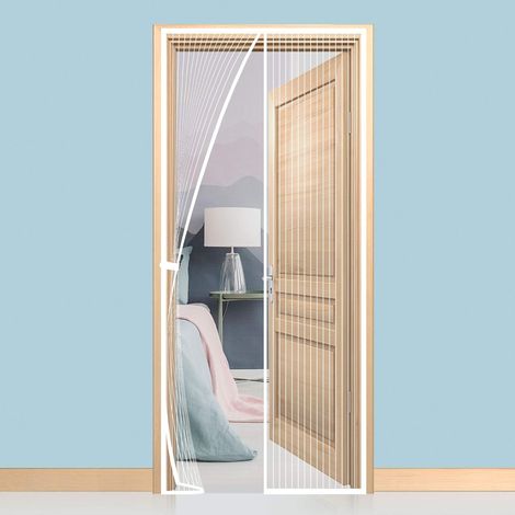 Gimars 120 x 220 cm Magnet-Moskitonetz-Türvorhang, Insektenschutznetz, automatischer Verschluss, Magnet mit Klettverschluss, kein Bohren erforderlich, verhindert das Eindringen von Insekten, für Fenst