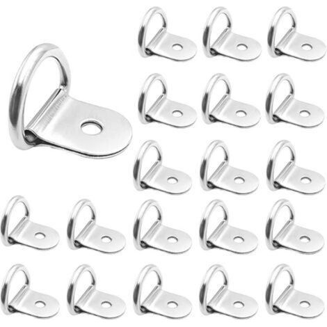 20 anneaux de fixation pliants en fer pour véhicules, anneaux en forme d’oreille pour arrimage de fret – diamètre 36 × 25 mm, adaptés aux remorques et au transport routier (1/5)