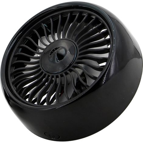 Mini ventilateur de voiture pour grille d'aération/tableau de bord, 3 vitesses, USB, câble et lumière LED multicolore intégrée. (1/5)