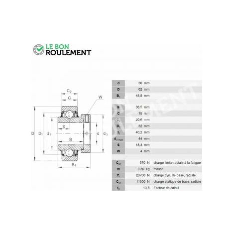 Roulement de palier E30-KLL-INA