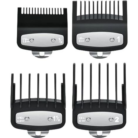 Lot de 4 Peignes Tondeuse Sabot de Guidage,Tondeuse à Cheveux Limite Peigne,Peignes pour Sabot Cheveux,Housse de Protection pour Tondeuses Wahl (1/5)
