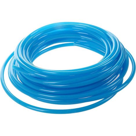 Trois tuyaux pneumatiques en polyuréthane (PU) de 10 mètres (32,8 pieds) de diamètre et de section 6 mm x 4 mm, bleus (1/3)