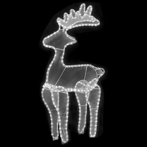 Décoration de Noël renne, en maille, 306 lumières LED, dimensions : 60 x 24 x 89 cm (1/5)