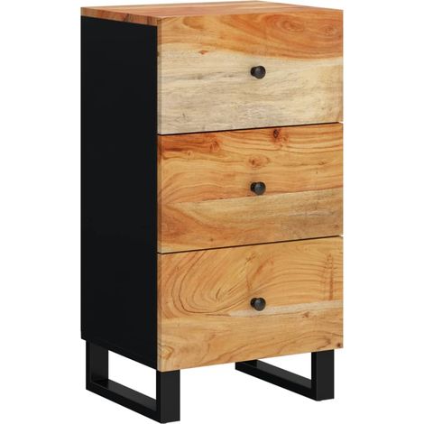 Sideboard/Anrichte/Buffet mit 3 Schubladen 40x33,5x75 cm Massivholz Akazie LXWW725690 (1/5)