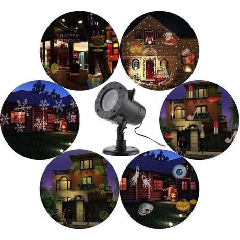 Projecteur Laser LED étoile de Noël pour Jardin - ONEVER - Noir - IP67 étanche (1/4)