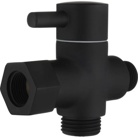 Déviateur à 3 Voies le Laiton Vanne D'arrêt 3/8”-12/17 Adaptateur pour la Ligne D'eau de Toilette, Noir (1/5)