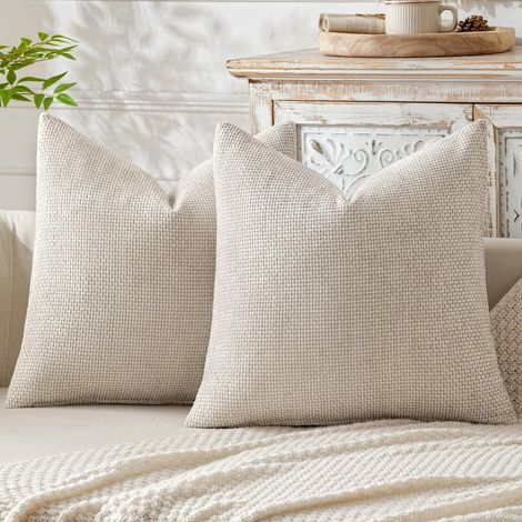 Set of 2 solid color cushion covers for sofa, living room, bedroom, home decoration (40 x 40 cm) (1/4)