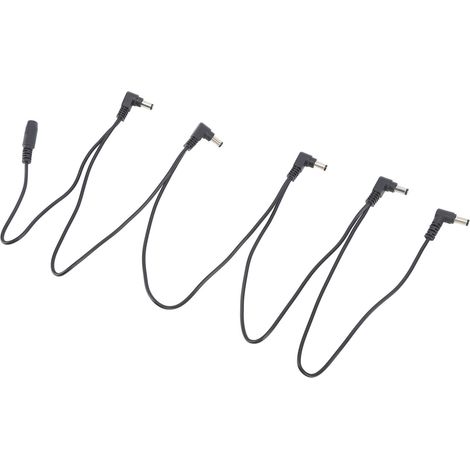 Câble répartiteur d'alimentation universel pour pédales d'effets de guitare (1 à 5 voies) avec adaptateur secteur. (1/5)
