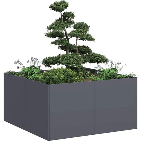 Pflanzkübel Anthrazit 80x80x40 cm Kaltgewalzter Stahl