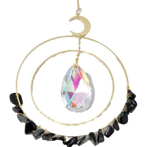 Carillon éolien suspendu en cristal, attrape-soleil, pour fenêtre, maison, jardin (1/5)