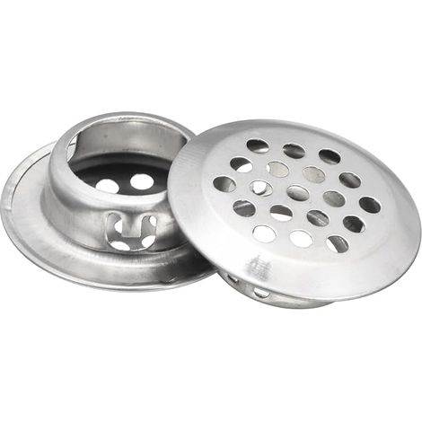 19 mm (3/4 inch) Circular Soffite Grille, 10 x Round Stainless Steel Ventilation Grills with Mesh for Kitchen Bathroom Cabinet, Silver Tone (1/5)