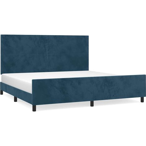 Maison Exclusive - Giroletto senza Materasso Blu Scuro 200x200 cm in Velluto (1/5)