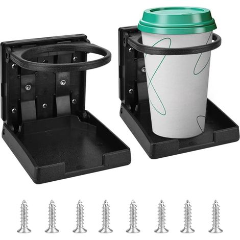 Paquete de 2 portavasos plegables para coche/barco: compatibles con latas y vasos, se pliegan para ahorrar espacio.