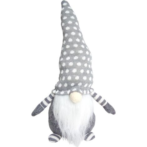 Deko-Weihnachtswichtel mit Zipfelmütze 45cm Weihnachtsdeko Wichtel Türstopper - grau