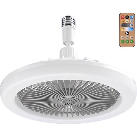 1 Ventilateur de plafond E27 30W, 3 vitesses silencieux, LED 3 couleurs dimmable, télécommande avec minuterie, pour chambre bureau (1/5)