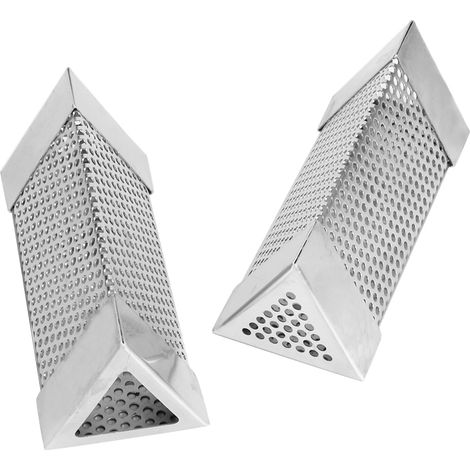 Lot de 2 tubes fumoirs pour barbecue, en acier inoxydable, de 15 cm (6 pouces), pour granulés de bois. Accessoire de barbecue trilatéral. (1/5)