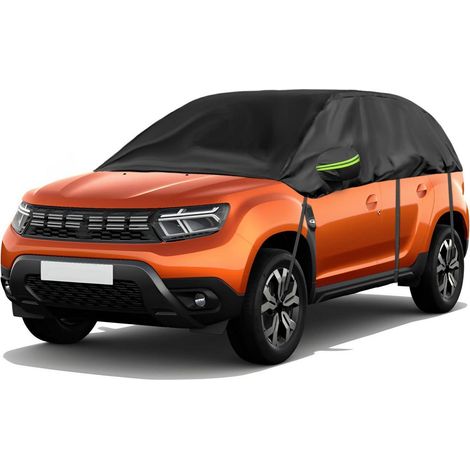 Bâche auto demi-garage noire Dacia Duster 2010-2023 protection hiver/été (1/5)