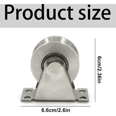 Roues en Acier avec Rainure en V, Poulie de Levage, Poulies pour Cordes en Acier, Poulie Inox Poulie, Roulette à Rainure en V, Diamètre de la Poulie 48mm, Capacité de Poids 150kg (1/5)