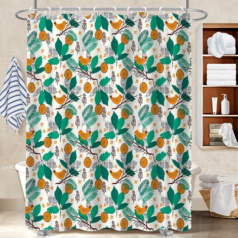 Kit rideau de douche en polyester 180x180 poids lesté bâche de douche pour une déco unique (1/5)