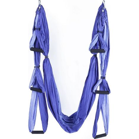 Hamac de Yoga Aérien Kits,Anti-Gravité Yoga Pilates,avec Poignée épaisse en Mousse,Capacité 200 kg(Violet Clair) (1/5)