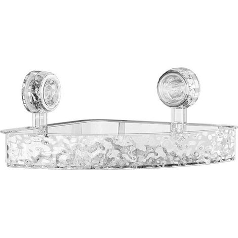 Estante esquinero para ducha, estante esquinero para baño, estante esquinero de pared con ventosa para cocina, no requiere perforación, drenaje rápido (1/4)