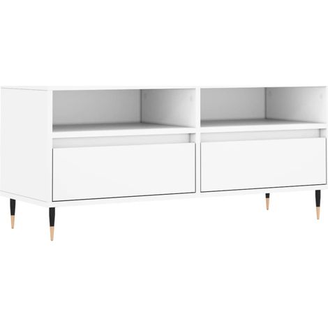 Mobile TV multimediale scaffale per televisione televisore buffet sala da pranzo soggiorno camera da letto 100 x 34,5 x 44,5 cm derivati del legno bianco 020025472