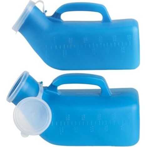 Tragbares Urinal für Männer, 1200 ml – Wiederverwendbare Urinflasche mit auslaufsicherem Deckel für Reisen, Camping und unterwegs