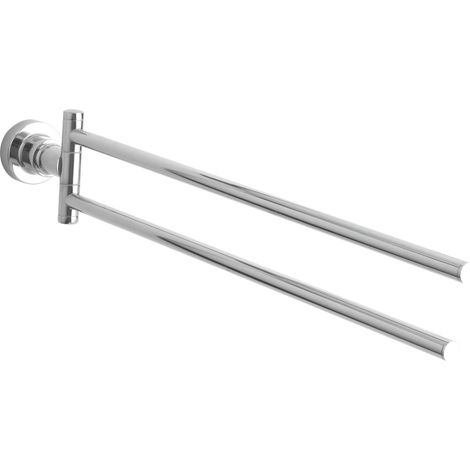 tesa LUUP porte-serviettes 2 bras, chromé – sans perçage, solution incluse – 50x86x485 mm (1/5)
