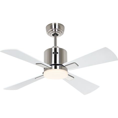 Ventilador de techo ECO NEO III 92, cromo cepillado - blanco/gris claro, WiFi con luz (1/2)