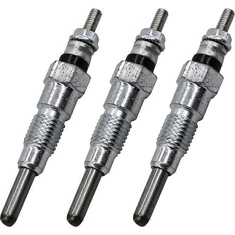 Trois bougies de préchauffage de moteur de 10 mm, modèles 15951-65510, 1595165510 et 15951-65512, compatibles avec les moteurs Kubota D650, D750, D850, D950, D1102 et D1302. (1/5)
