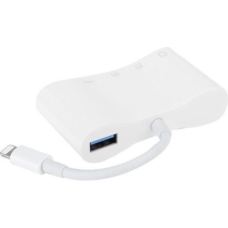Adaptateur NK-1034 5-en-1 pour iOS vers lecteur de carte OTG RJ45 pour téléphone portable (1/5)