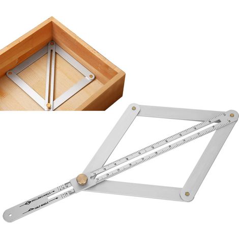 Goniomètre, règle multifonctionnelle, profileur diagonal de plafond, détecteur d'angles à 4 volets (1/5)