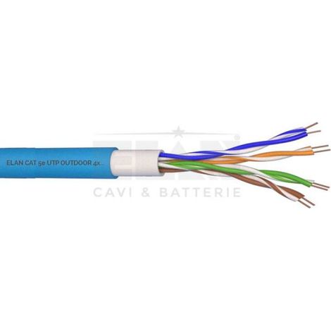 Elan cavo doppia guaina UTP reti CAT.5e 4x2x24AWG GR4 100% rame 50Mt o 100Mt o 305Mt -098243A 100 Mt
