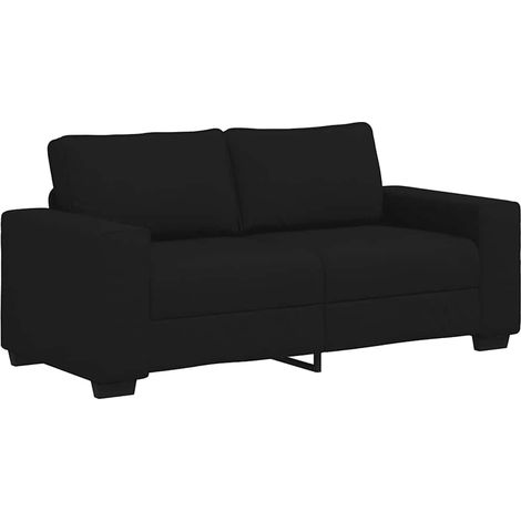 Canapé Sofa à 2 places noir 180x77x82 cm tissu (1/5)