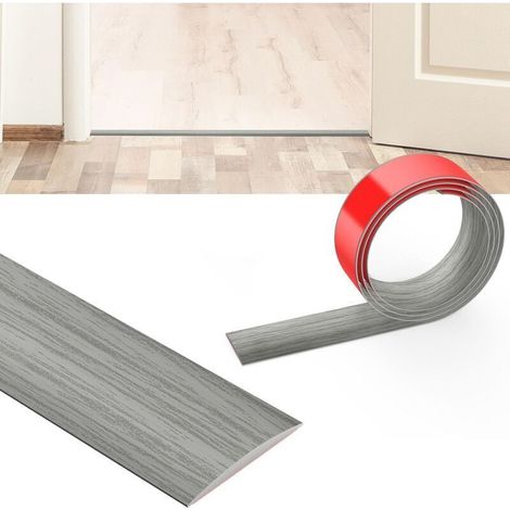 Barre de Seuil Autoadhésive, 1M x 4CM Plinthe Souple Autoadhésive, Lino Sol Rouleau, Barres de Transition de Seuil, Bande décorative en PVC pour Couvrir Les Espaces Entre Les Sols en B (1/4)