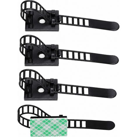 100 attaches de câble en nylon réglables, organisateur de câbles adhésif pour TV, chargeur, fils électriques (1/4)