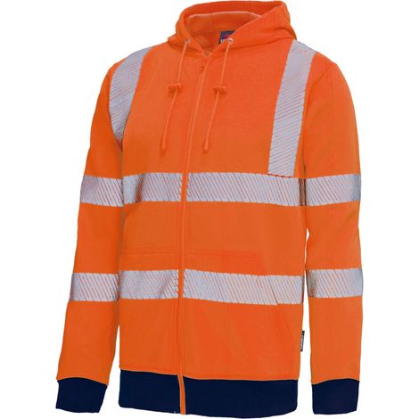 Vizwell Warnschutz-Sweatjacke VW14B Gr. 3XL leuchtorange/marine