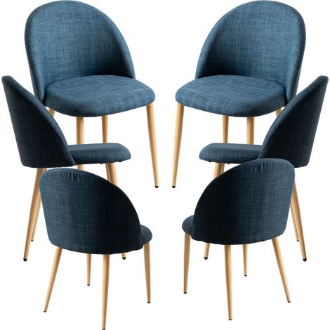Packs Sillas Comedor - Pack 6 Sillas Vint Tela - Azul marino (1/5)