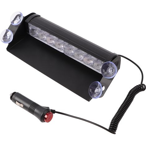 Feu Stroboscope Voiture Rouge Bleu LED Ventouse Lampe Flash Puissant Pare-Brise Arrière Signal Danger 12V (1/5)