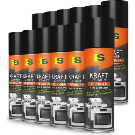 Spraytive 12x 500ml Grill- & Backofenreiniger - Kraft-Schaum-Spray - Einfache Reinigung von Backblech, Grillrost, Topf & Co. (1/4)