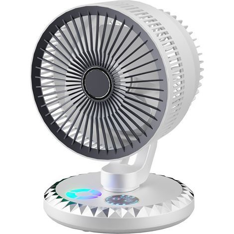 (Nouveau circulateur d'air – Blanc, modèle à brancher sur USB (rechargeable) – Petit ventilateur, circulateur d'air de bureau, mini ventilateur USB silencieux, ventilateur de refroidissement portable (1/3)