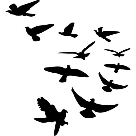 Miroir mural adhésif forme oiseau, stickers déco DIY pour salon chambre, autocollant noir, décoration murale moderne, sans cadre, facile à poser (1/5)