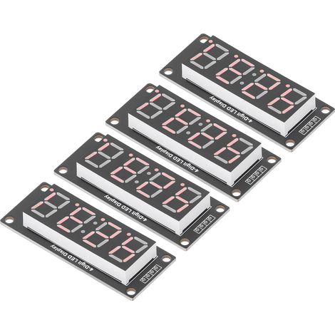 Lot de 4 afficheurs 7 segments 4 chiffres LED rouge 0.56in avec TM1637, plaquette PCB horloge MRA041D (1/5)
